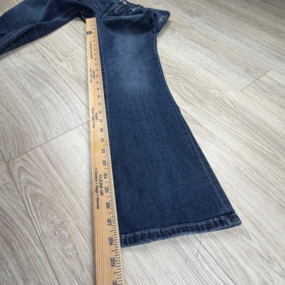 Miss Me Womens Mid Rise Bootcut‎ Jeans Dark Wash Contrast Stitch MS5012B8D Sz 31